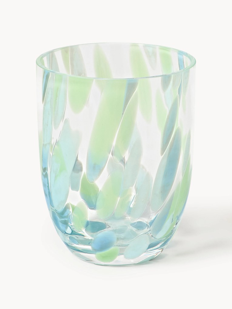 Mondgeblazen waterglazen Big Confetti, 6 stuks