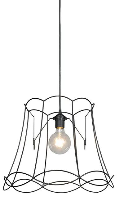 Eettafel / Eetkamer Retro hanglamp zwart 45 cm - Granny Frame Retro Minimalistisch E27 Draadlamp rond Binnenverlichting Lamp