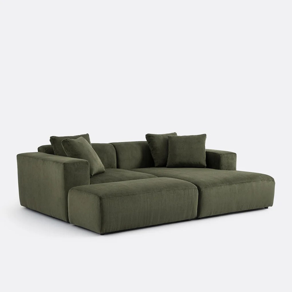 XL poef, fijn geribbeld fluweel, Liora
