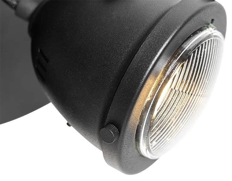 Industriële Spot / Opbouwspot / Plafondspot zwart rond verstelbaar 3-lichts - Emado Industriele / Industrie / Industrial GU10 Binnenverlichting Lamp