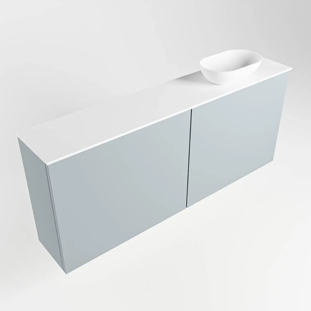 Mondiaz Fowy toiletmeubel 120cm clay met witte waskom rechts zonder kraangat