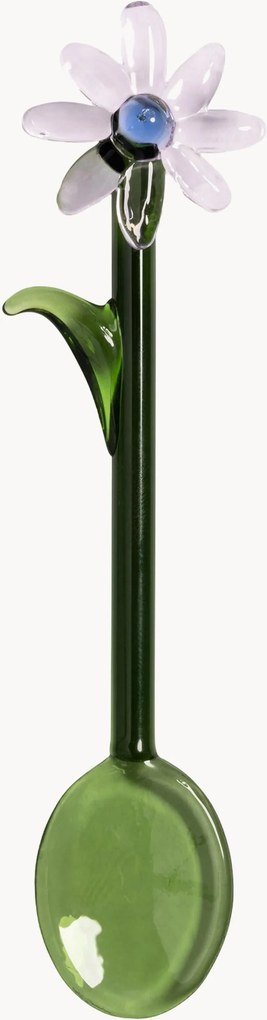 Handgemaakte lepels Flora van borosilicaatglas, 2-delig