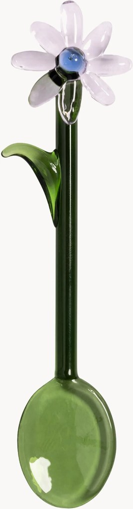Handgemaakte lepels Flora van borosilicaatglas, 2 stuks