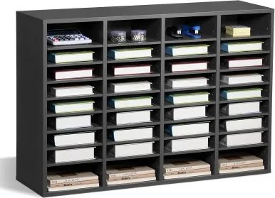 VEVOR documentenorganizer met 36 vakken en verstelbare planken, brievenbak, opbergbak voor documenten, gemaakt van MDF (Medium Density Fiberboard), opbergbak voor kantoor en klaslokaal, grijs.