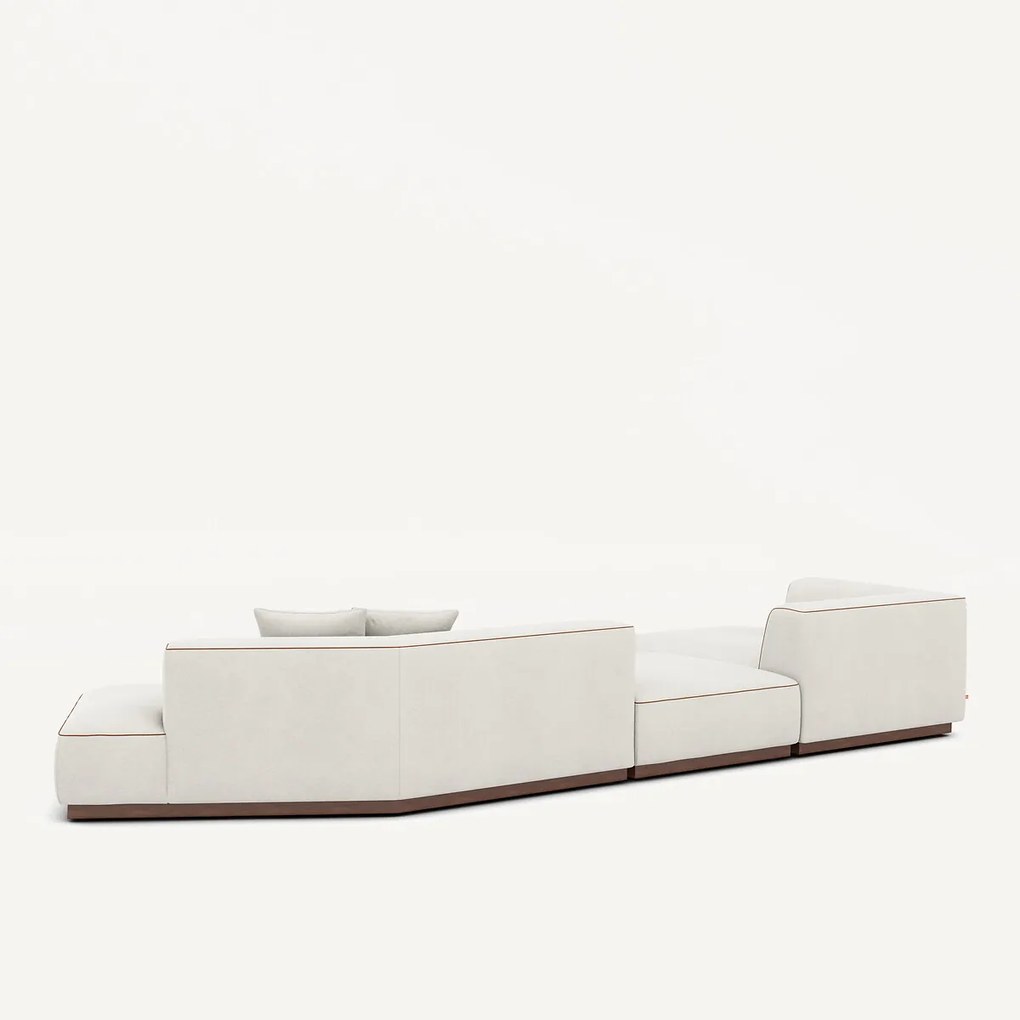 Open bank met hoek links met voetensteun in linnenfluweel, JACOPO