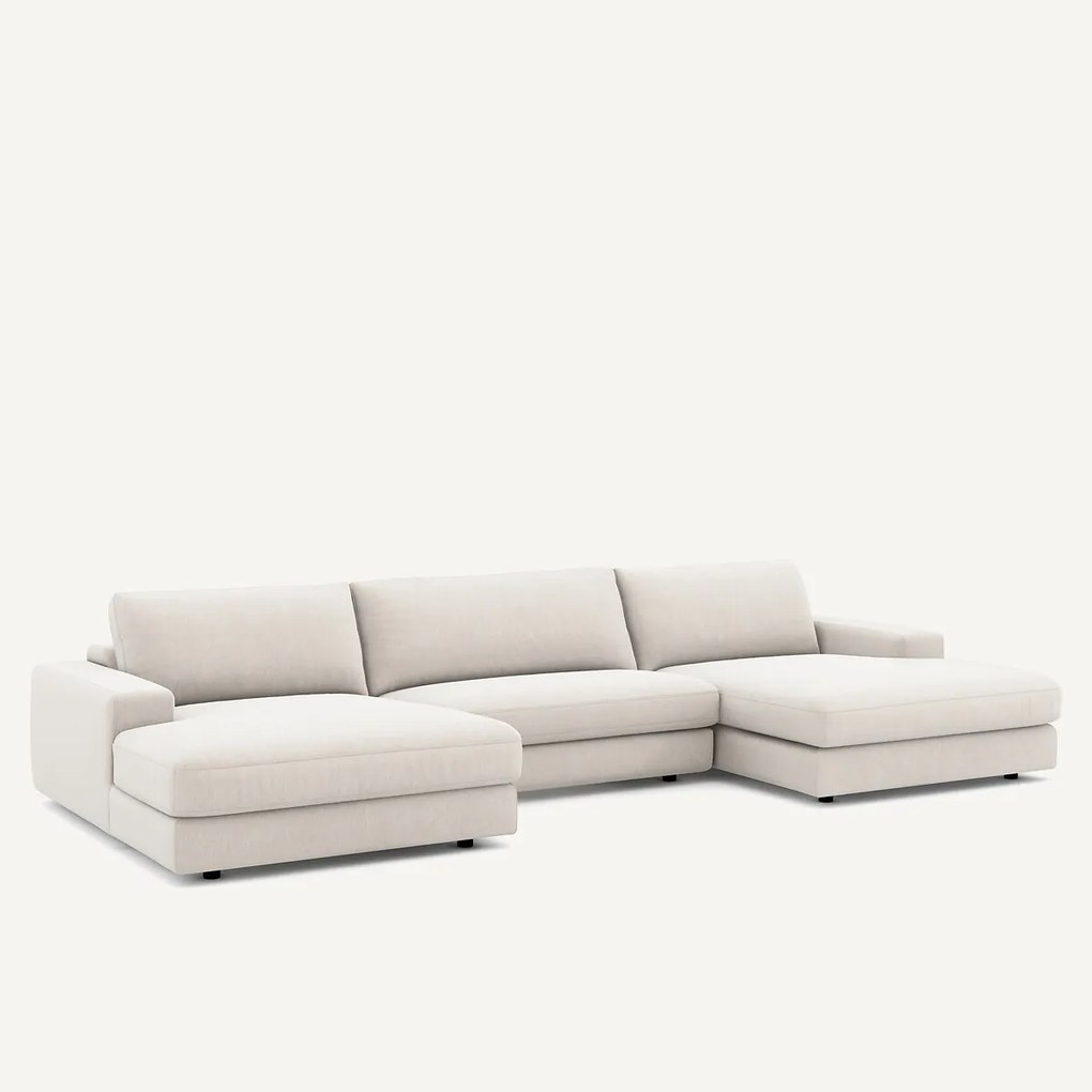 5-zits panoramabank fluweel chenille, Skander