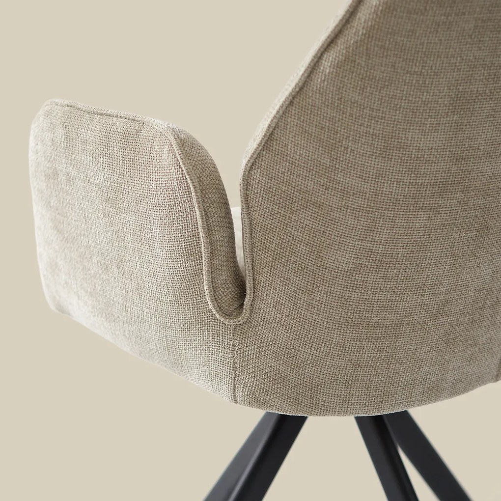 Beige Eetkamerstoel Met Armleuningen