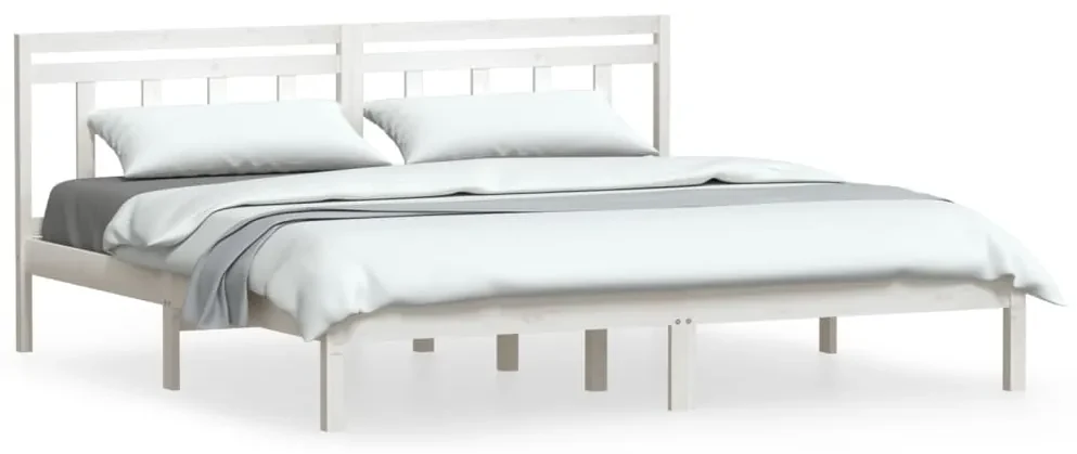 vidaXL Bedframe massief grenenhout wit 200x200 cm