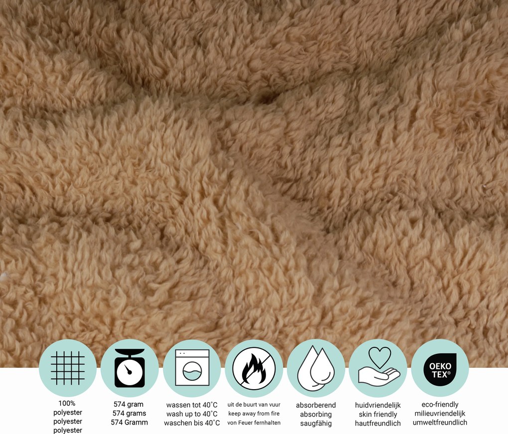 Teddy Fleece Deken - Ultrazacht - 130x170 - beige
