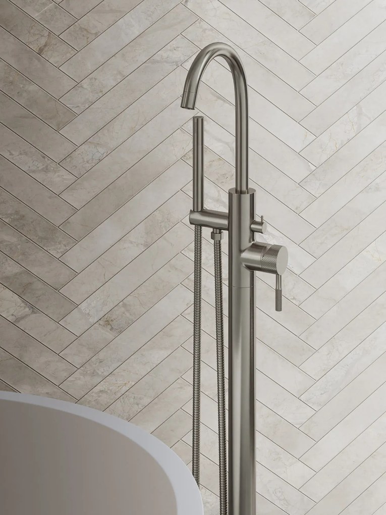 Saniclear Exclusive Curved vrijstaande badkraan RVS