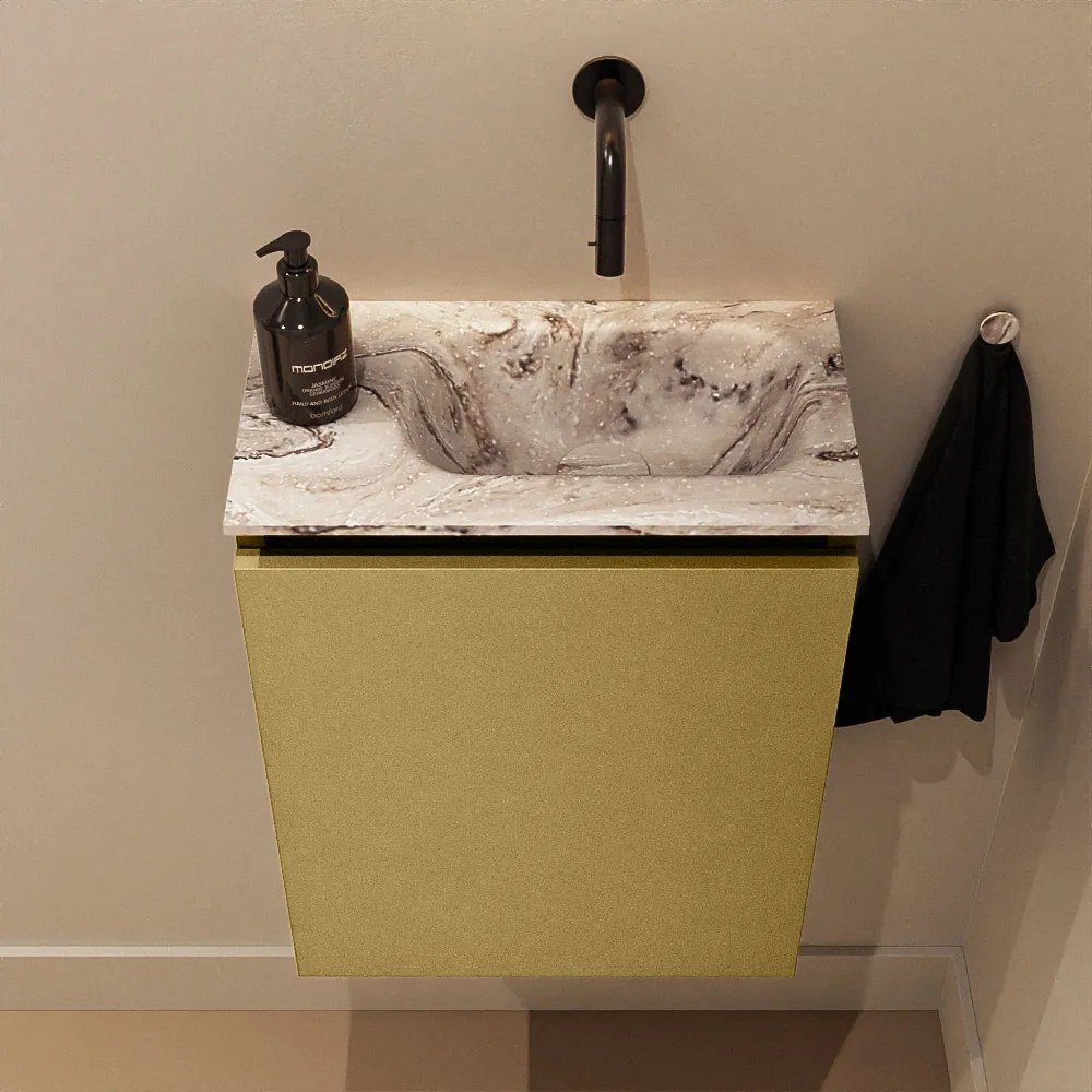 Mondiaz Ture DLux toiletmeubel 40cm oro met wastafel glace rechts zonder kraangat