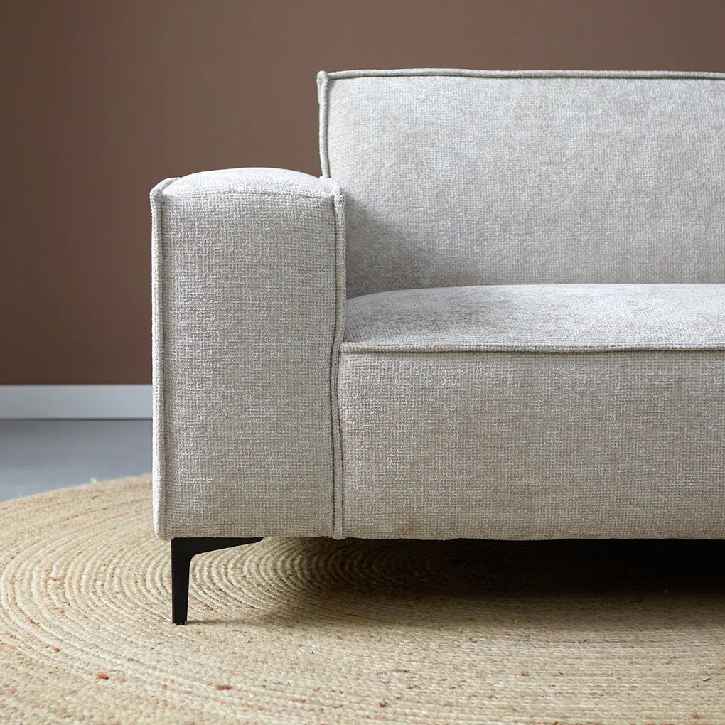 PEPP Interiors River Moderne Hoekbank Beige Stof Ottoman Rechts  Majestic 603