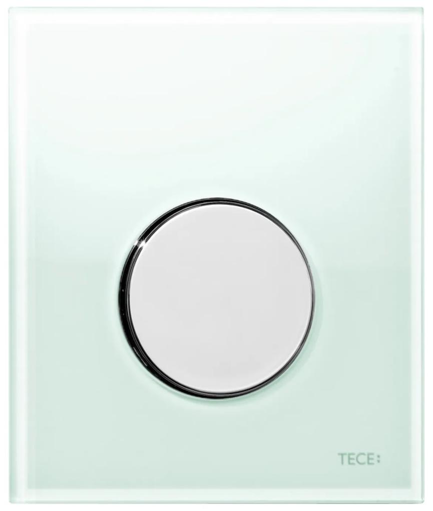 Urinoir Bedieningsplaat TECE Loop Glas Mintgroen 10,4x12,4 cm (met glanzend chromen toets)
