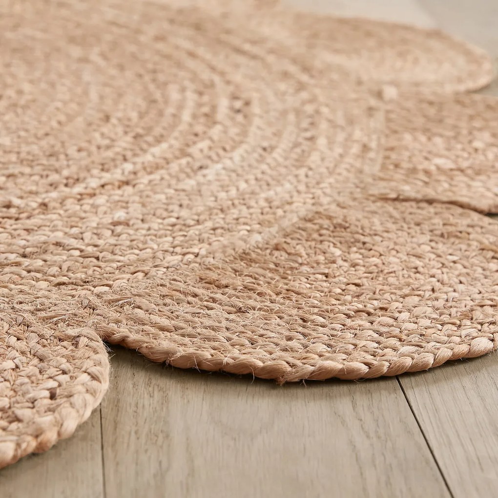 Rond vloerkleedØ120cm in jute, handgevlochten, Hempy