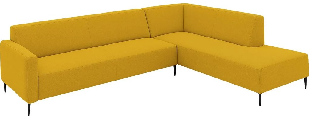 Goossens  Key West geel, stof, 3-zits, modern design met ligelement rechts