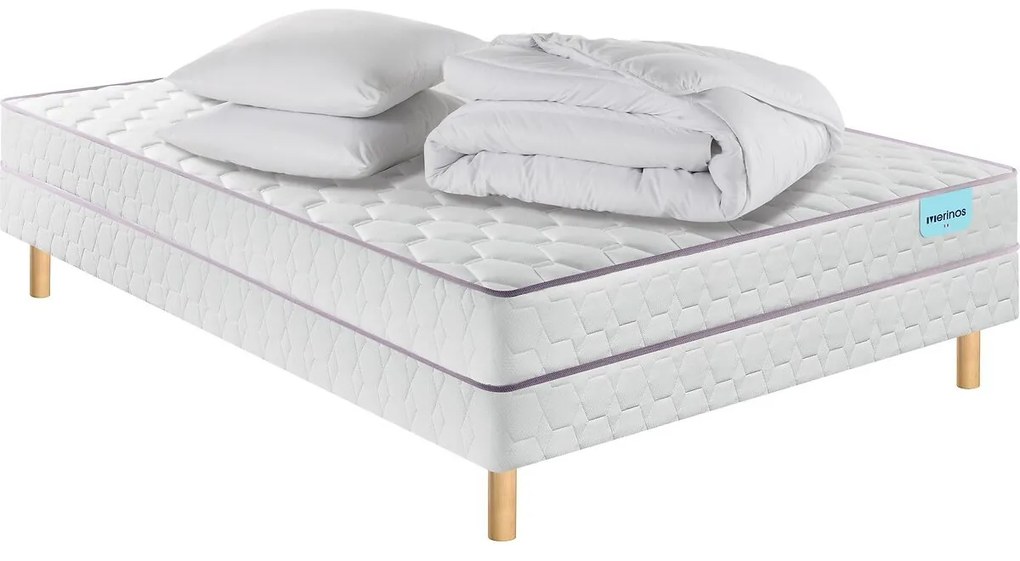 Matras, lattenbodem, dekbed en kussenset