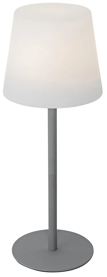 Buitenlamp Tafellamp grijs oplaadbaar incl. LED en dimmer IP54 - Jude Modern IP54 Buitenverlichting rond Lamp