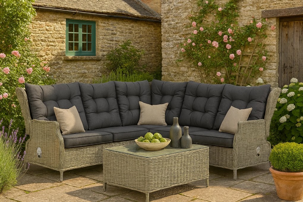 Hoek loungeset 5 personen Wicker Grijs  Garden Collections New Castle