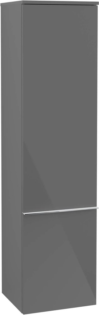 Villeroy & Boch Venticello hoge kast 40.4x37.2x154 cm. deur links Glossy Grey