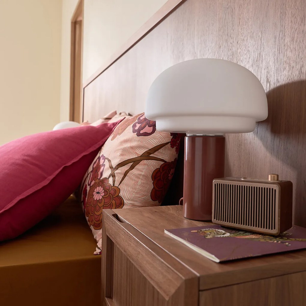 Lamp van opaalglas en ijzer H27,5 Agathilda