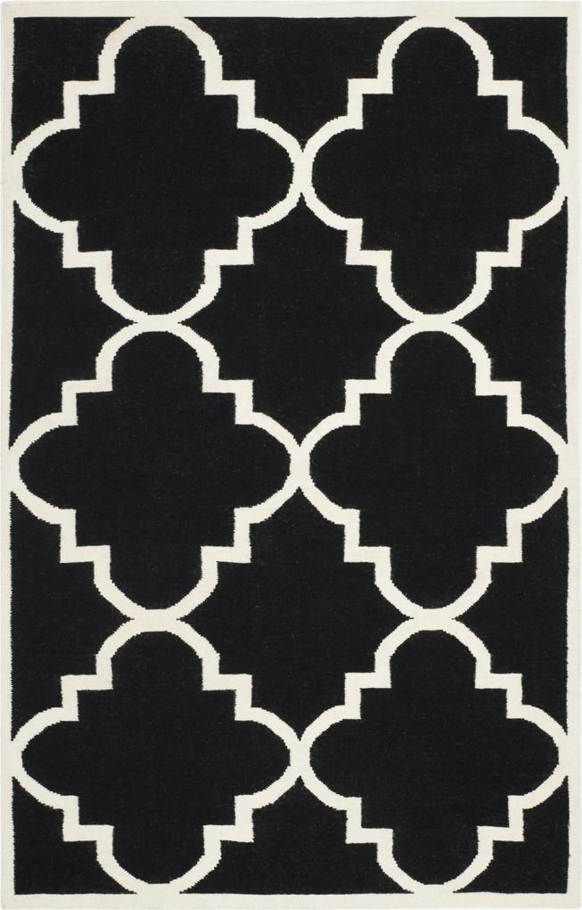 Safavieh | Handgeweven vloerkleed Alameda 90 x 150 cm zwart, ivoor vloerkleden wol, katoen vloerkleden & woontextiel vloerkleden
