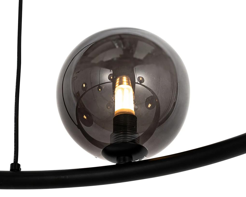 Hanglamp zwart met smoke glas rond 8-lichts - Monaco Design, Modern G9 Binnenverlichting Lamp