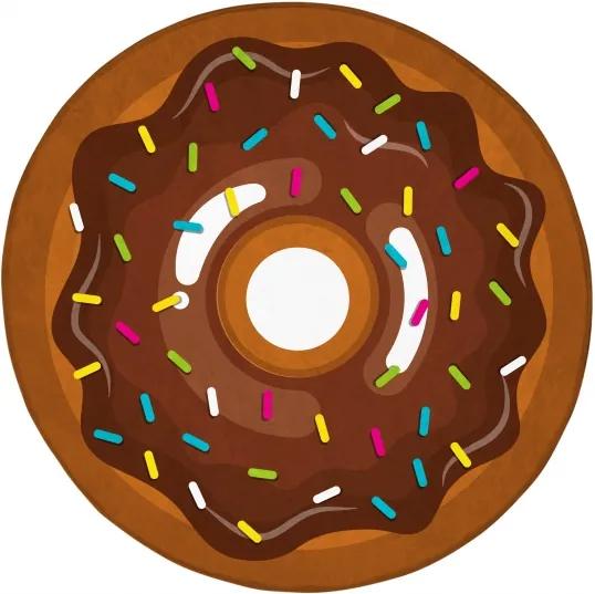Vloerkleed donut 75 cm bruin