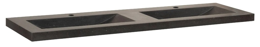 Sanituba Corestone wastafel basalt met twee kraangaten 160cm