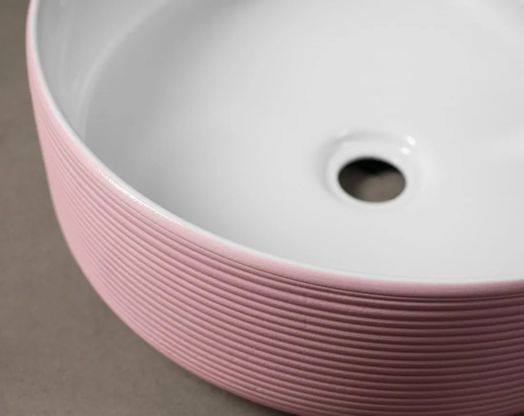 Sapho Ardea waskom keramiek Ø41x15cm roze