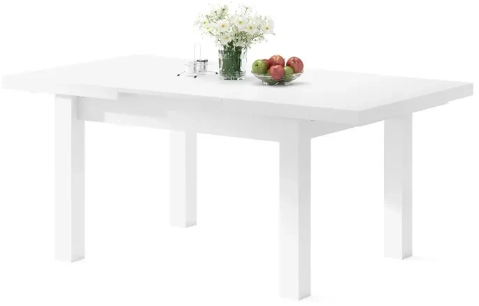 ROYAL wit, eettafel, uitschuifbaar