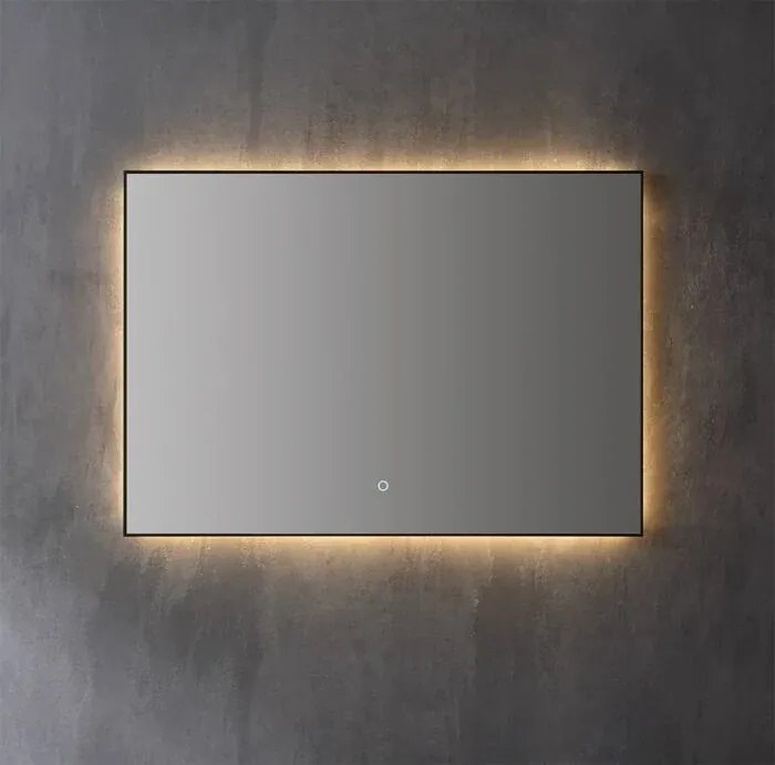Lambini Designs Canto spiegel 160cm met indirecte dimbare verlichting en mat zwarte lijst