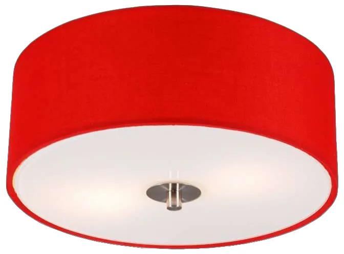Stoffen Moderne plafondlamp rood 30 cm - Drum Modern, Landelijk / Rustiek E27 rond Binnenverlichting Lamp