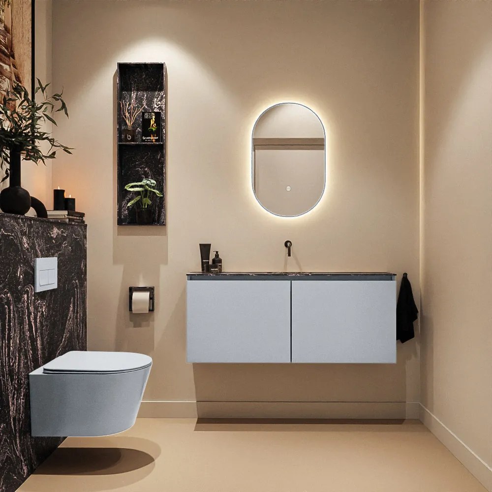 Mondiaz Ture DLux toiletmeubel 120cm clay met wastafel lava midden zonder kraangat