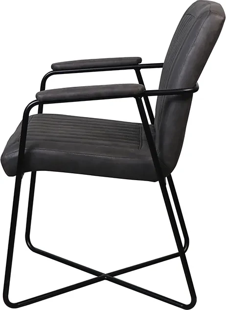 Eetkamerstoel - Henry - lederlook Soft antraciet