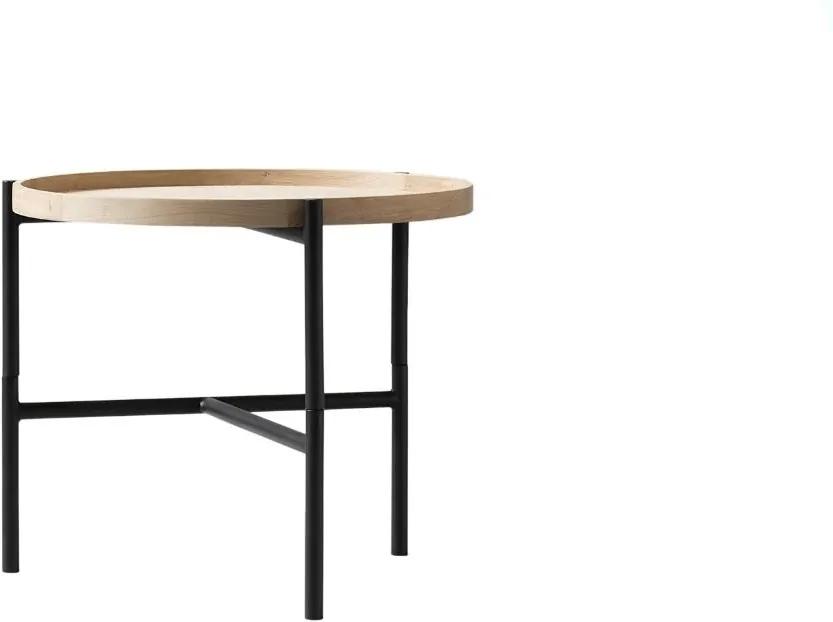 WON | Salontafel Cross diameter 50 cm x hoogte 43 cm blank gebeitst salontafels eikenhout, staal tafels meubels | NADUVI outlet