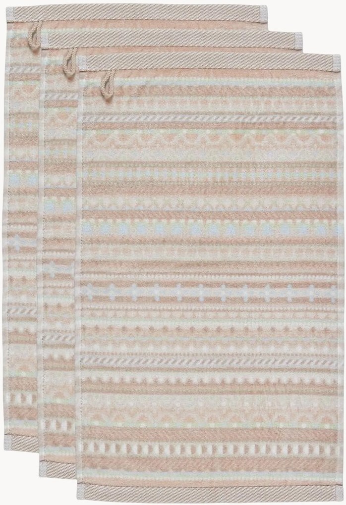 Gastendoeken Geometric Print van velours & terrykatoen, 3-delig