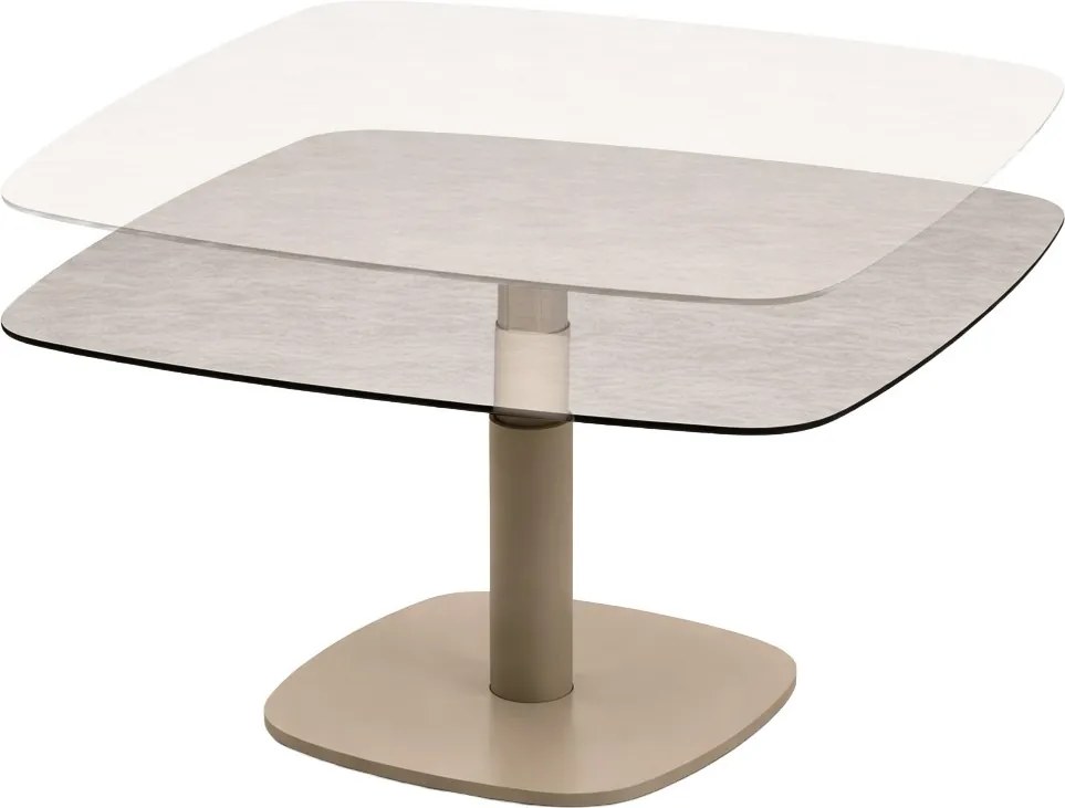 Paros in hoogte verstelbare tafel printed ceramic 100x100 cm latte Taste 4SO