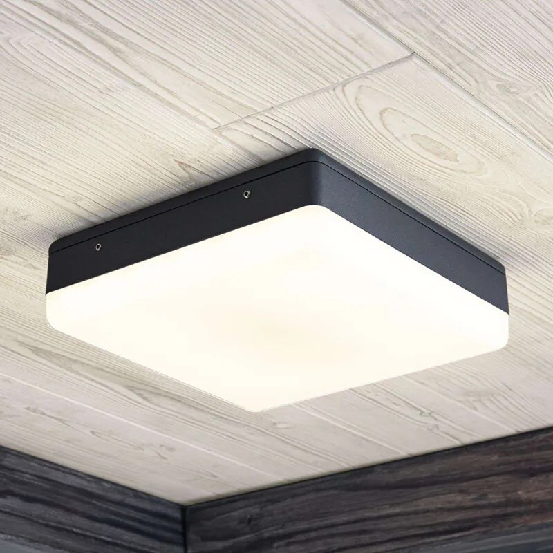 LED plafondlamp Thilo, grijs, 24 cm