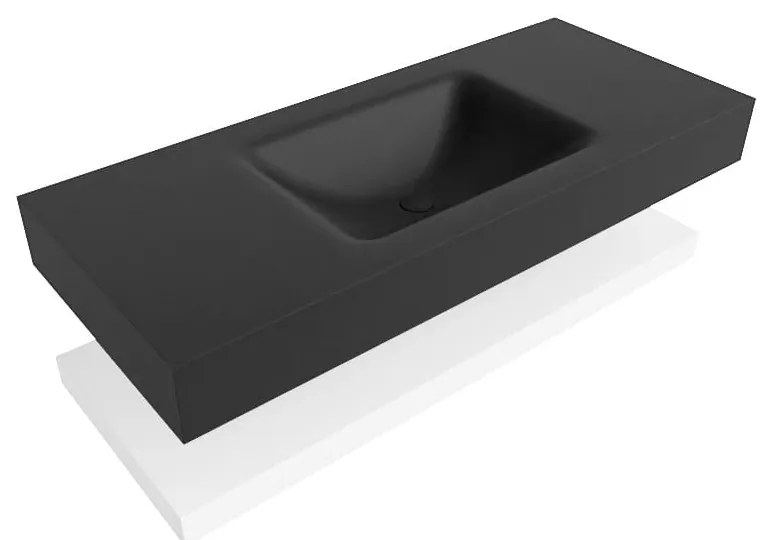 Zaro Alan badmeubel 110cm met planchet talc en vrijhangende wastafel cloud midden 1 kraangat urban