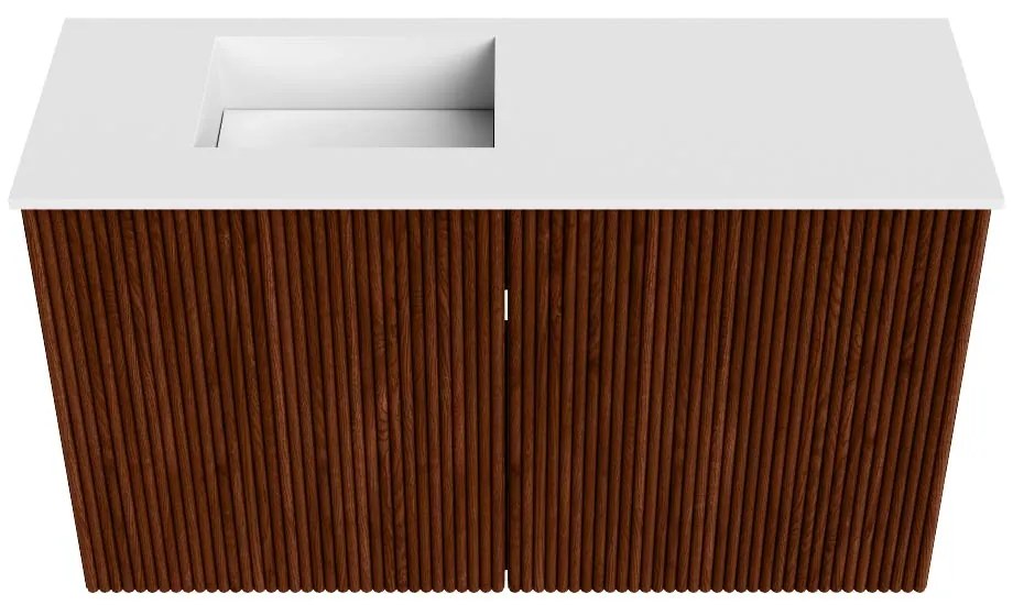 Mondiaz Joya 70cm toiletmeubel ruby met wastafel faye links zonder kraangat talc