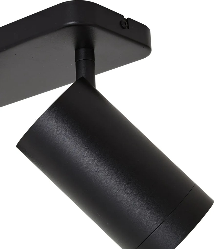 Moderne plafondlamp zwart 3-lichts GU10 70mm - Jeana Luxe