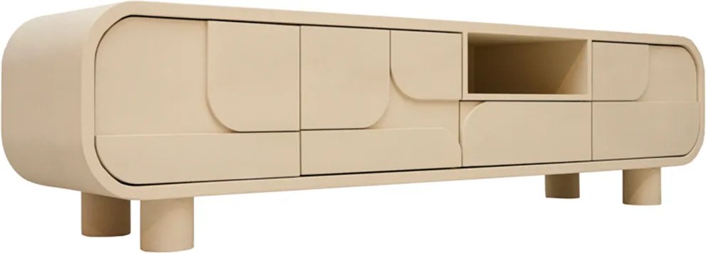 Beige Tv-meubel Organisch 180 Cm - 180x40x45cm.
