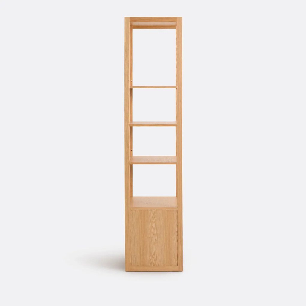 Eiken gefineerde boekenkast, 1 deurs, Senssia