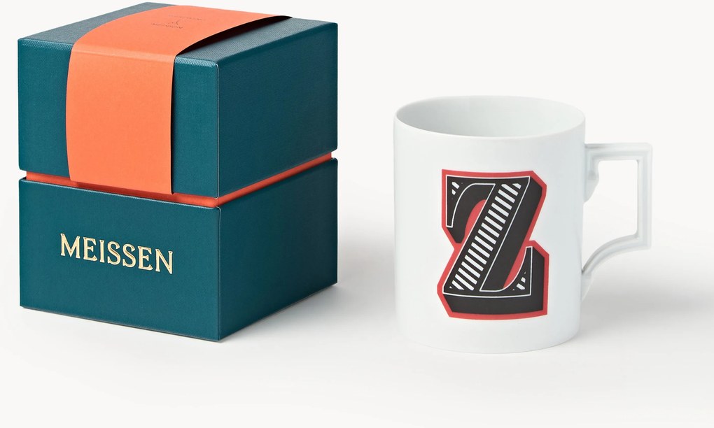 Handgemaakte beker Initials met decoratief motief