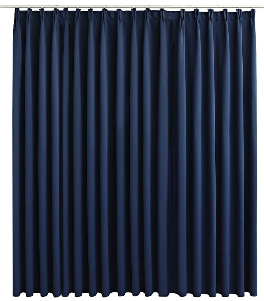 vidaXL Gordijn verduisterend met haken 290x245 cm blauw
