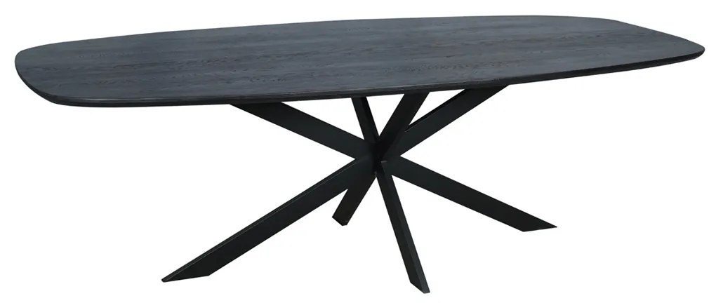 Starfurn Ferris Eiken Eettafel Deens Ovaal Zwart 200 Cm - 200 X 100cm.