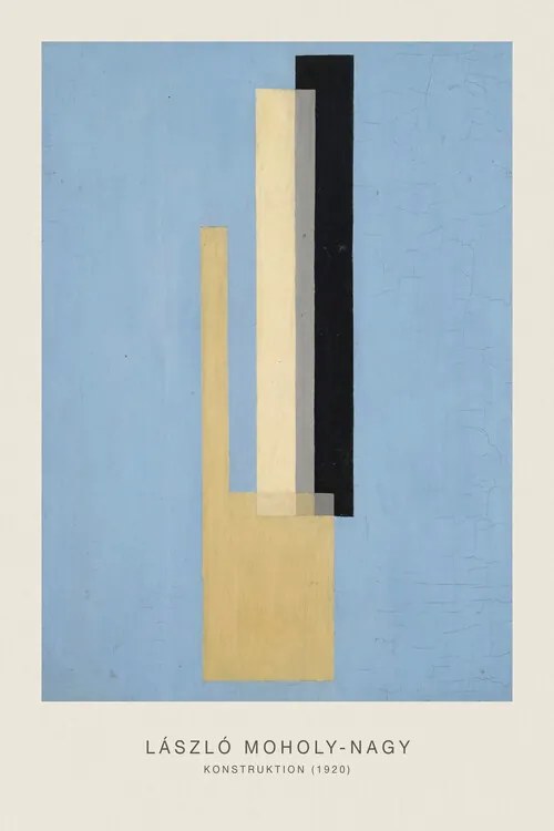 Kunstreproductie Konstruktion (Original Bauhaus in Pale Blue, 1920) - Laszlo / László Maholy-Nagy