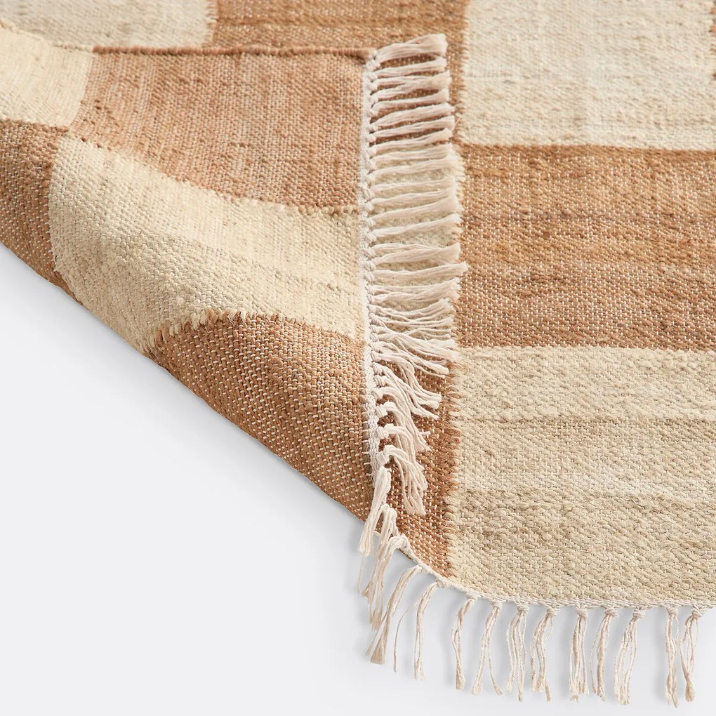 Vloerkleed 78% jute, dambordmotief, Ionisa