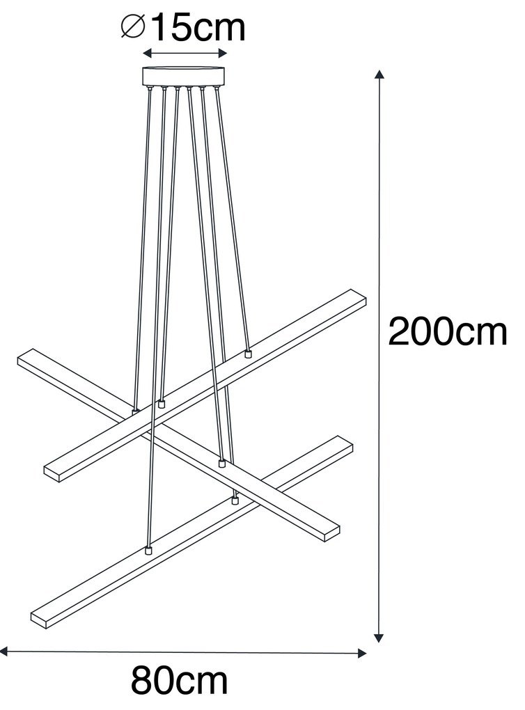 Hanglamp zwart incl. LED 3-staps dimbaar 3-lichts - Jolanta Modern Binnenverlichting Lamp