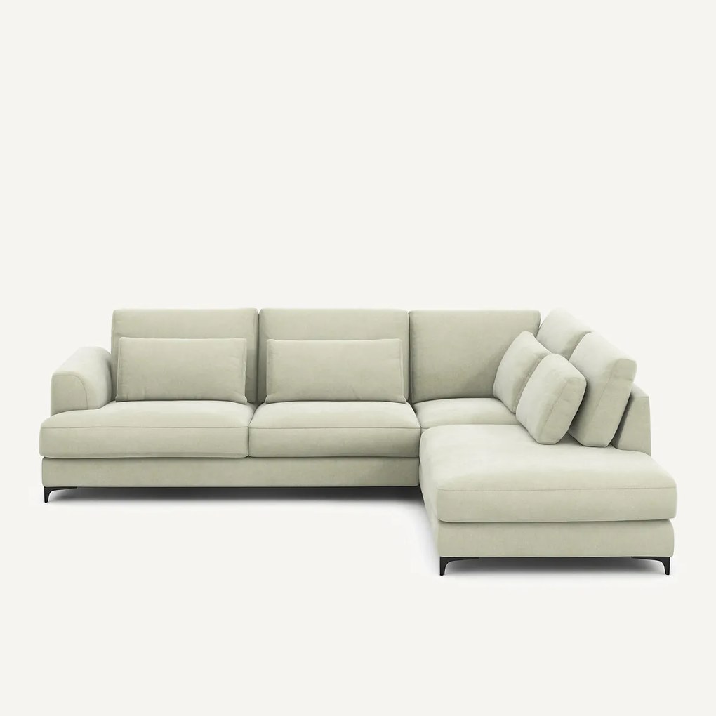 Omvormbare hoekbank rechts, stonewashed fluweel, Marsile